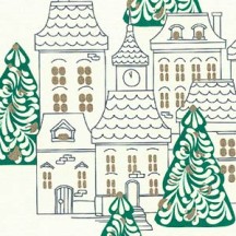 Village and Trees Italian Christmas Paper ~ Rossi Italy